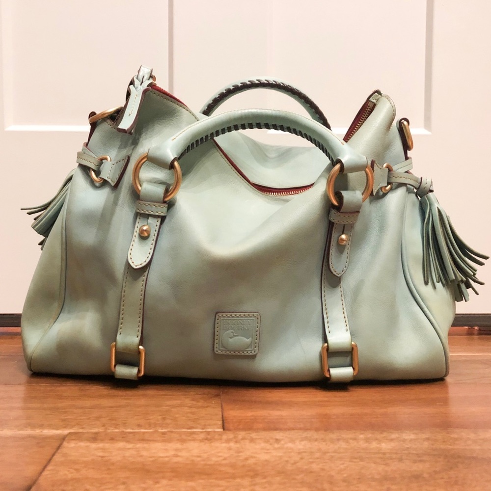 Dooney & Bourke Florentine Aqua Satchel Purse